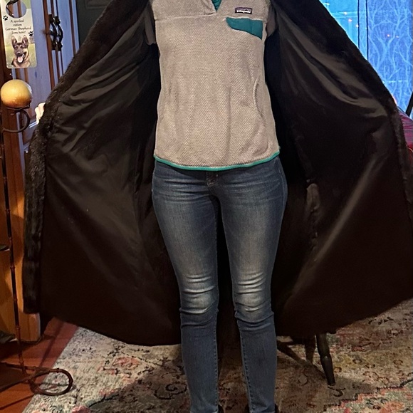 Vintage Dark Brown Fur Long Coat - Picture 15 of 16